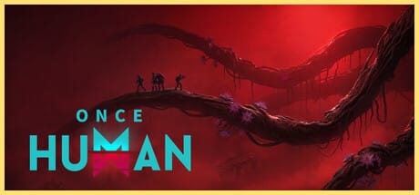 Store artwork for Once Human showing survivors facing a large mutated creature in a post-apocalyptic landscape with the game logo.